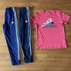 Boys Adidas pants and T-shirt